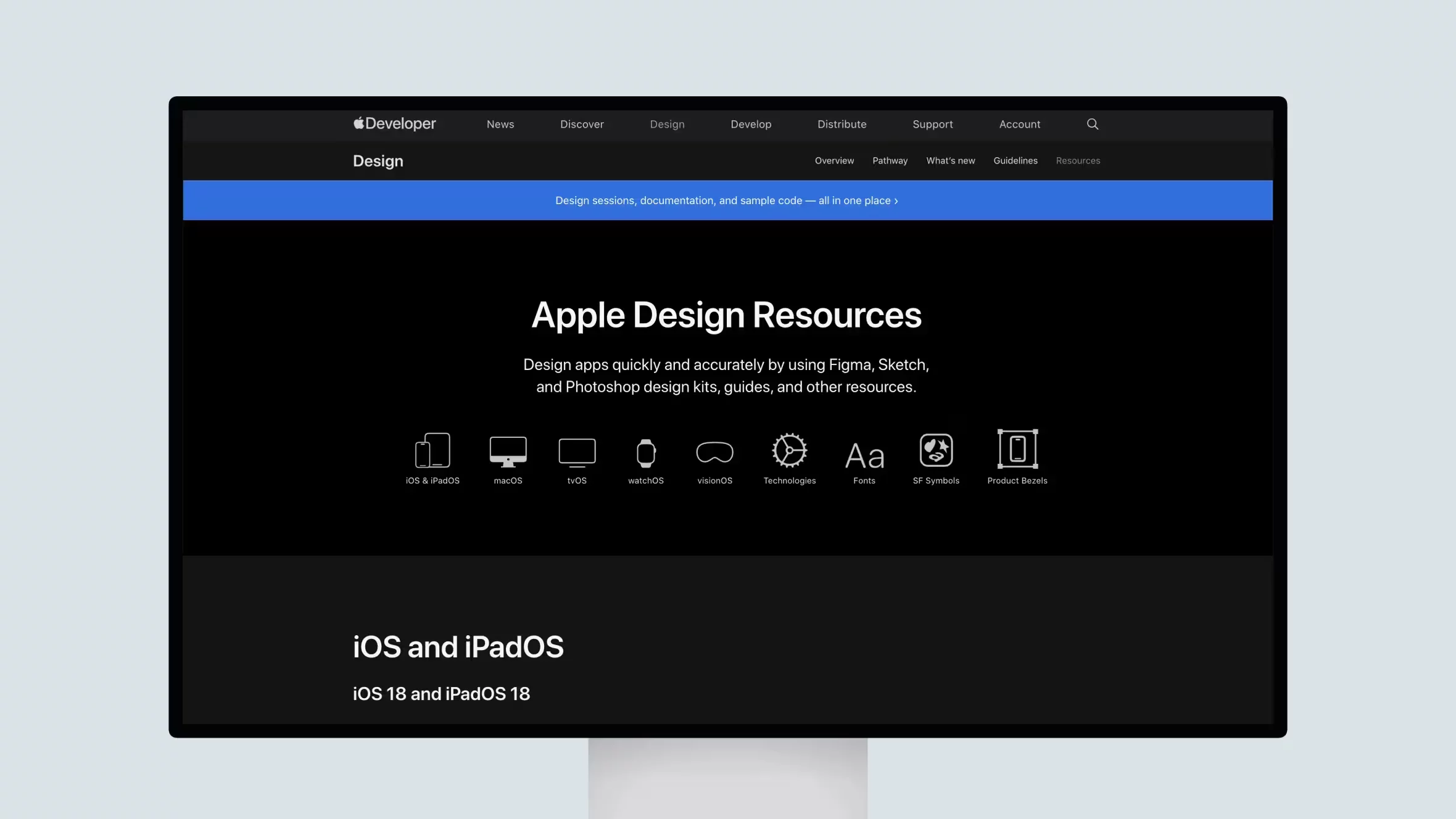 Screenshot of Apple Design Resources webpage