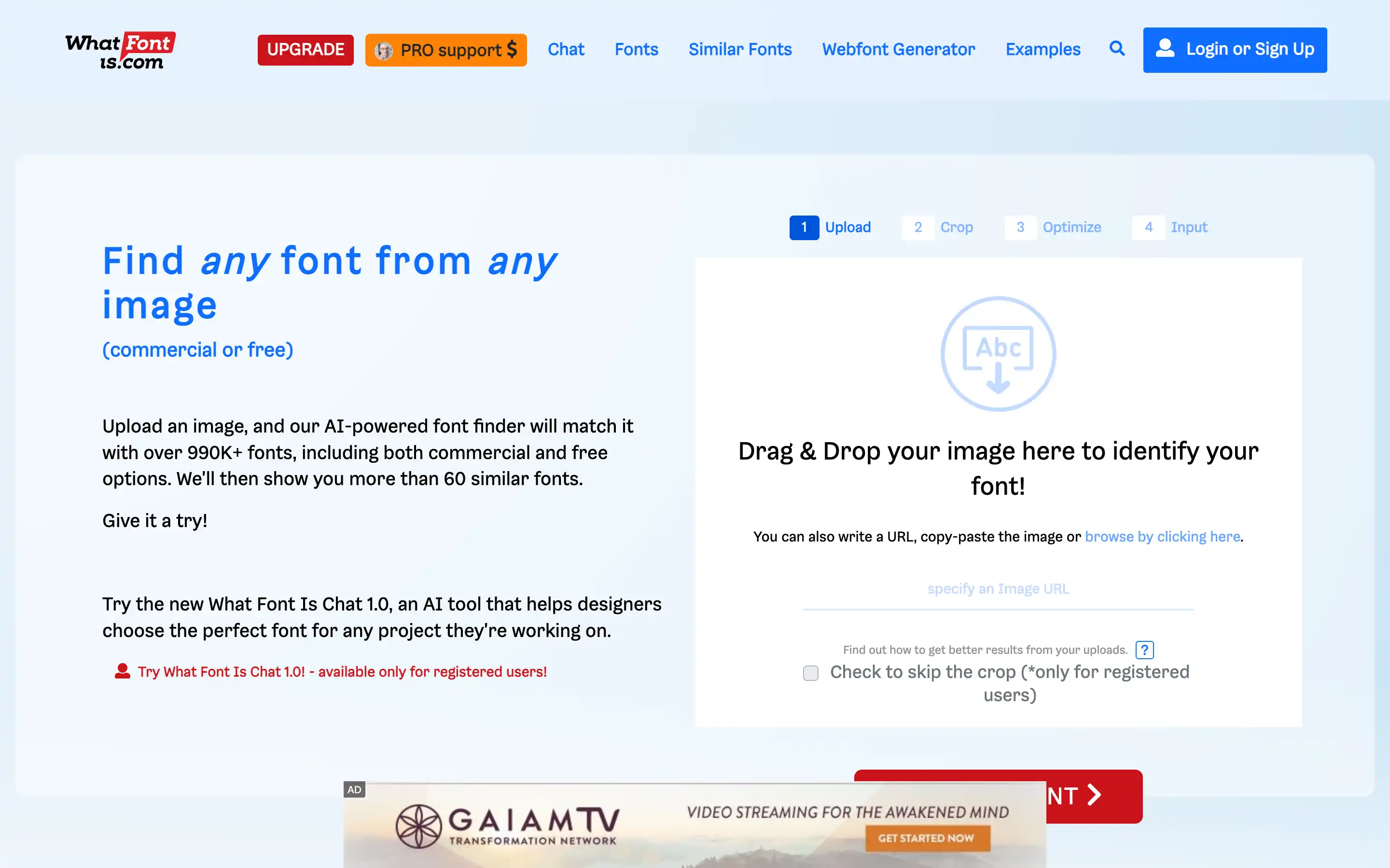 AI tool to identify fonts from images.
