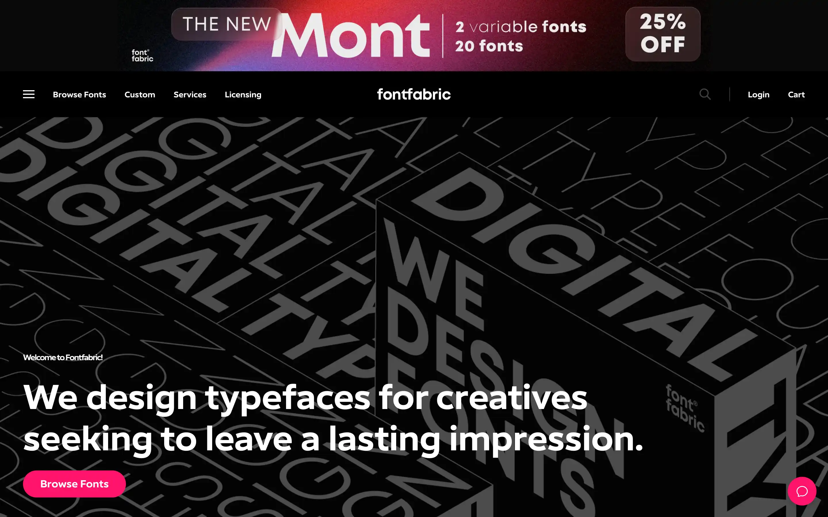 Fontfabric offers creative typefaces for designers.