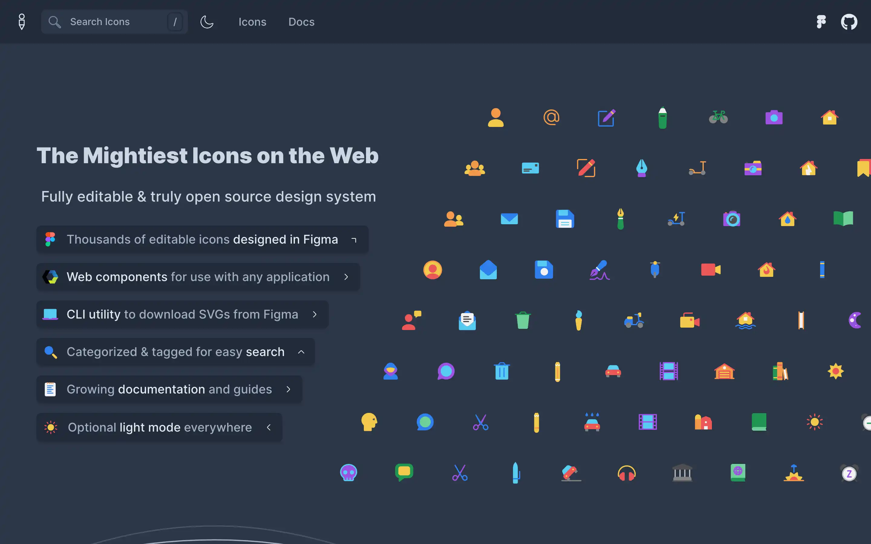 Open-source editable icons designed in Figma.