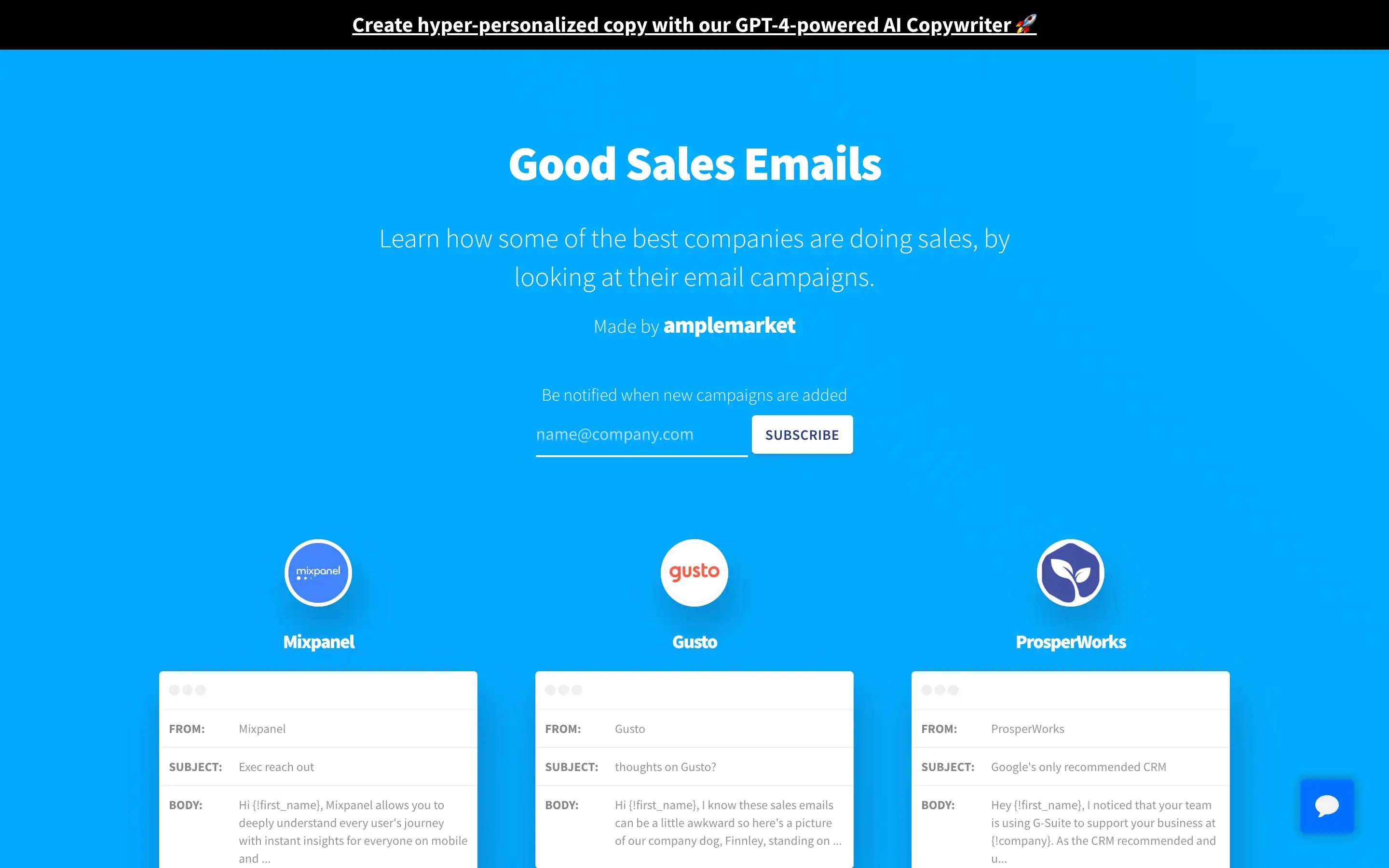 Sales email examples from top companies.