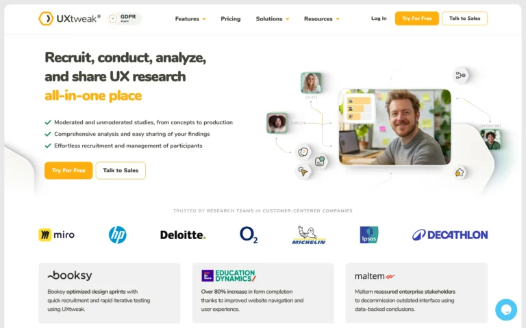 UXtweak – Powerful UX Research & Usability Testing Platform