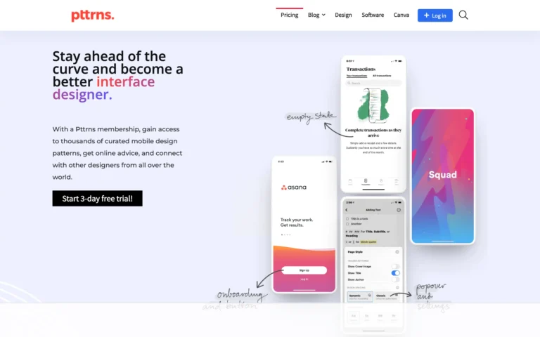 Pttrns – curated mobile design patterns