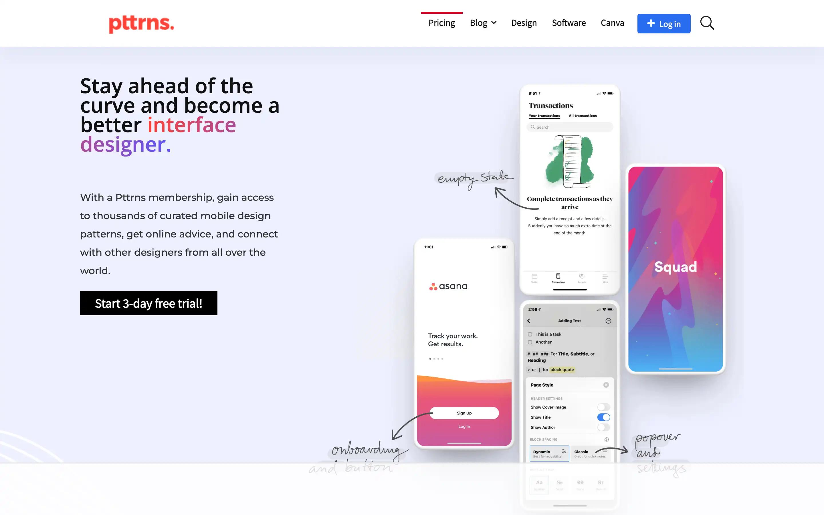Pttrns offers mobile design patterns and insights.