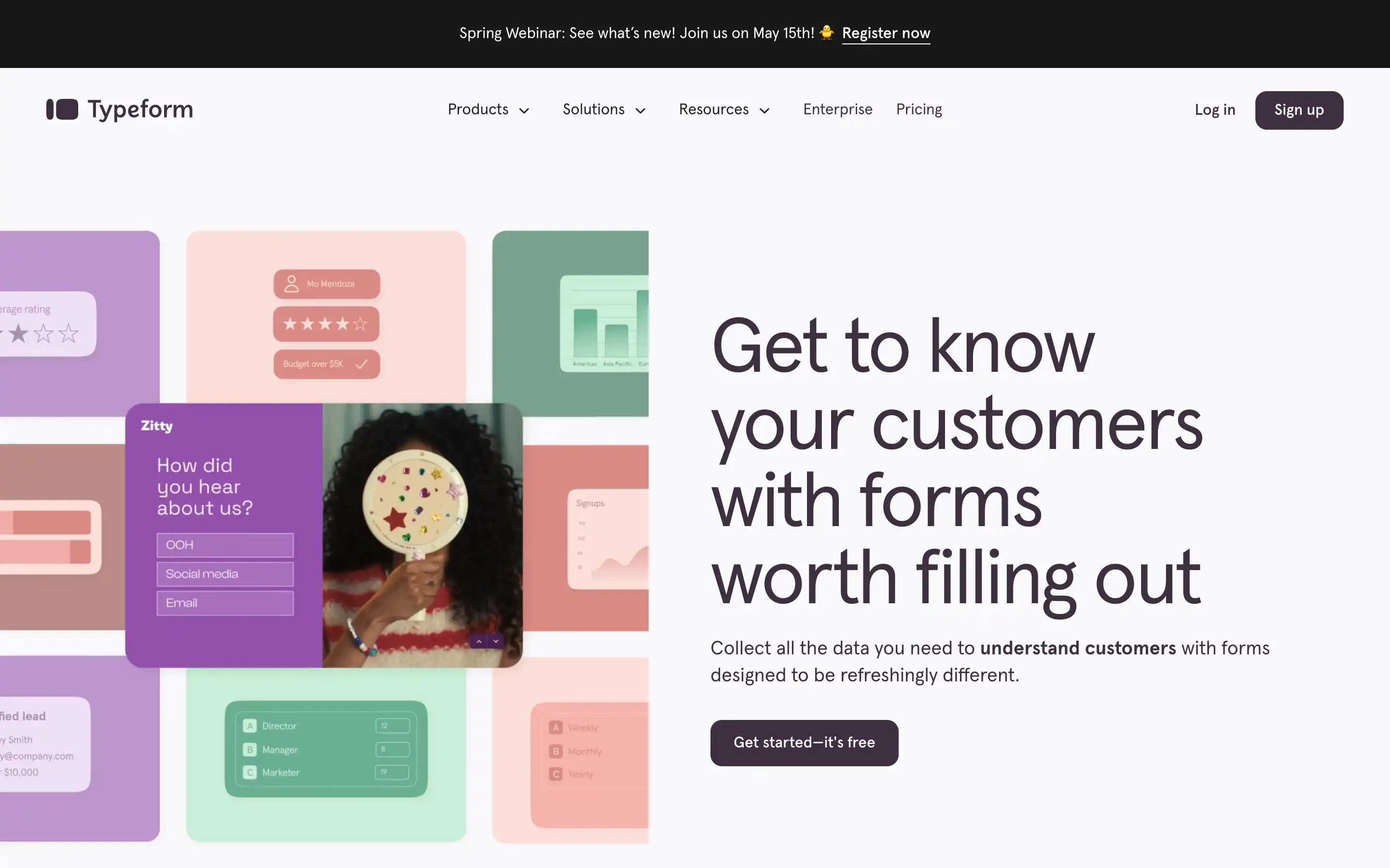 Typeform forms for customer engagement and insights.