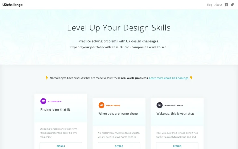 UXchallenge – Practice solving problems with UX design challenges