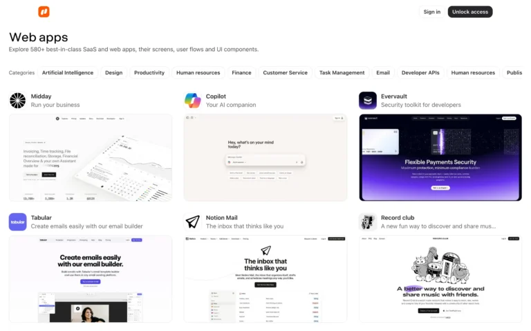 Nicelydone – UX design examples from SaaS inspiration library