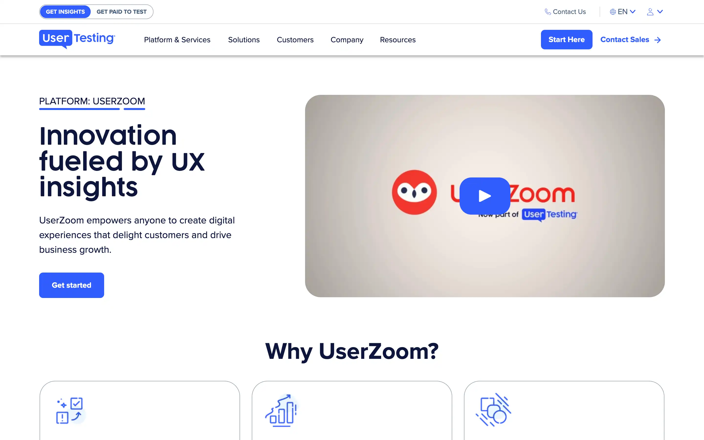 UserZoom platform empowers digital experience creation.