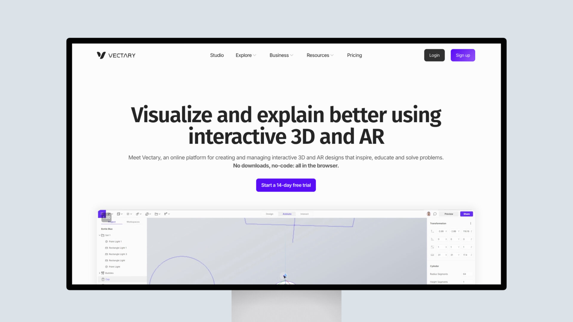 Vectary – Build interactive 3D and AR solutions online