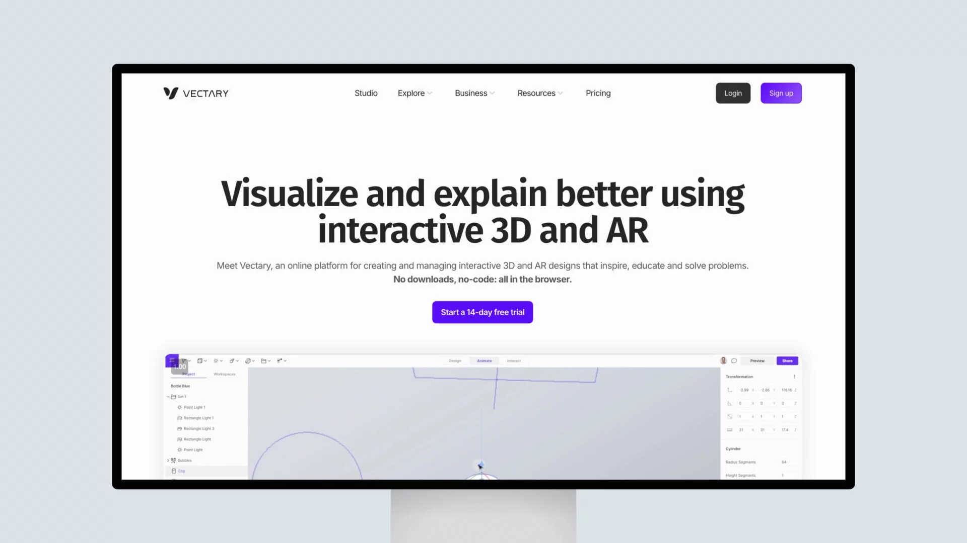 Vectary – Build interactive 3D and AR solutions online