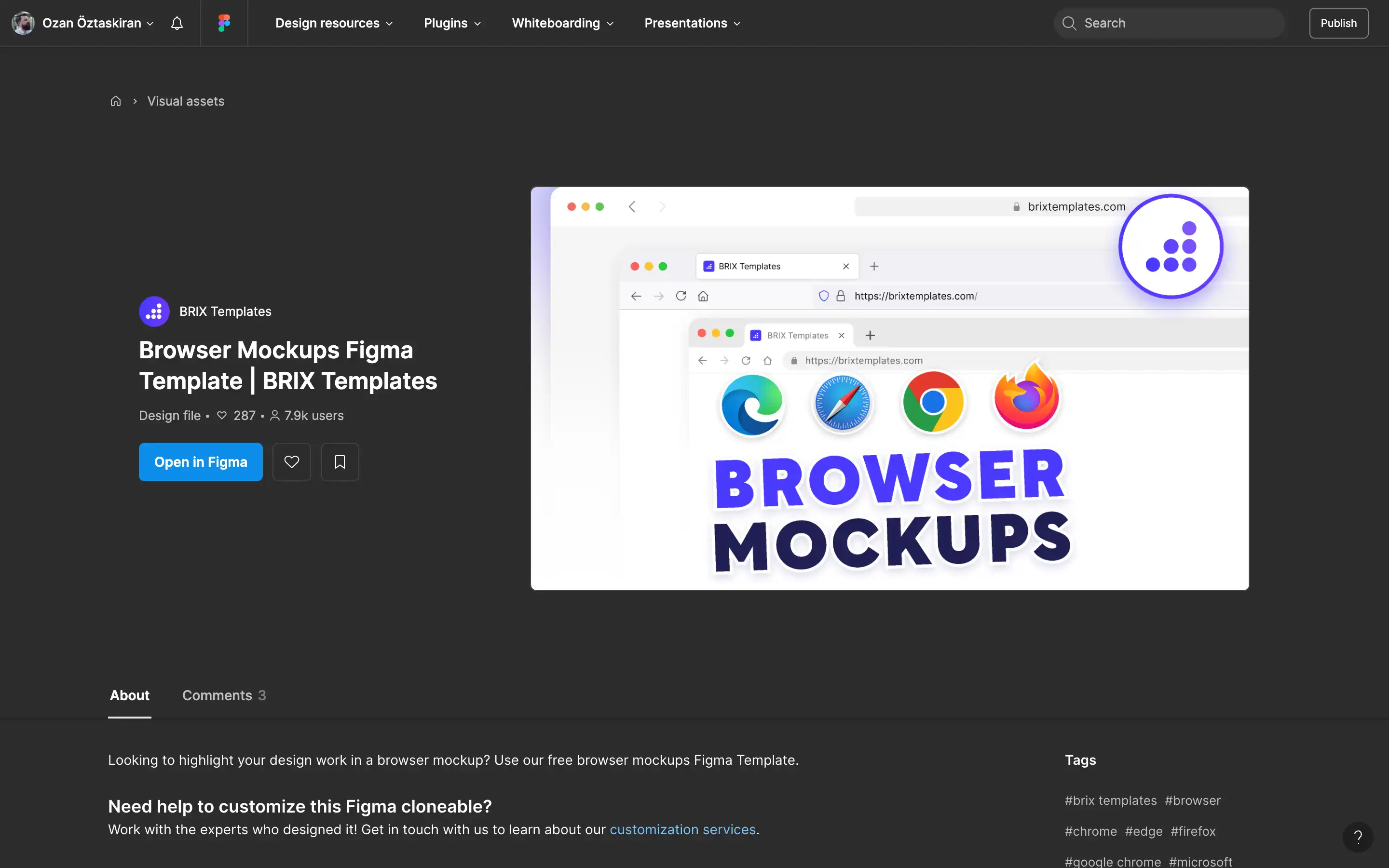 Browser mockups Figma template for web design projects.