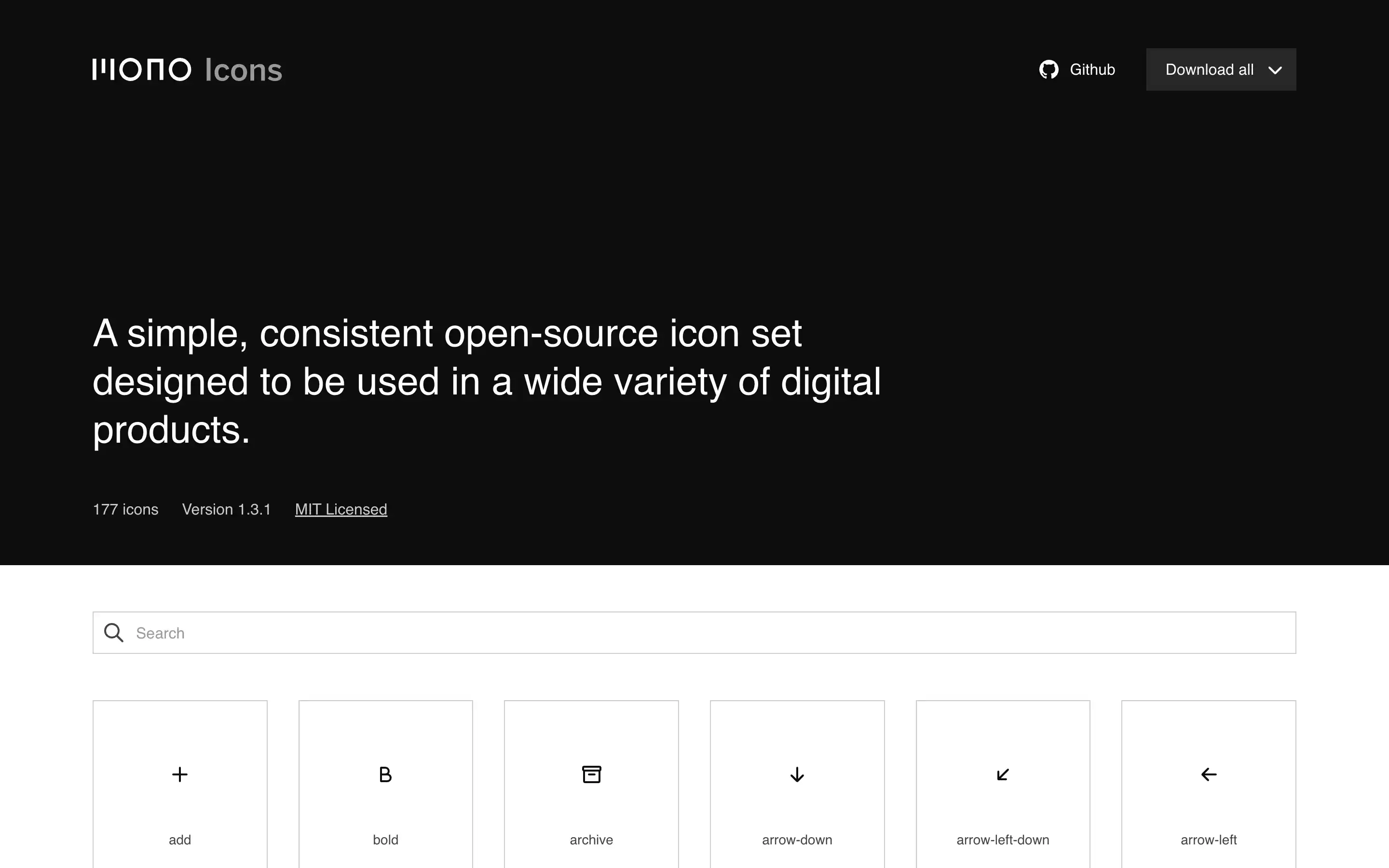 Open-source icon set for digital products