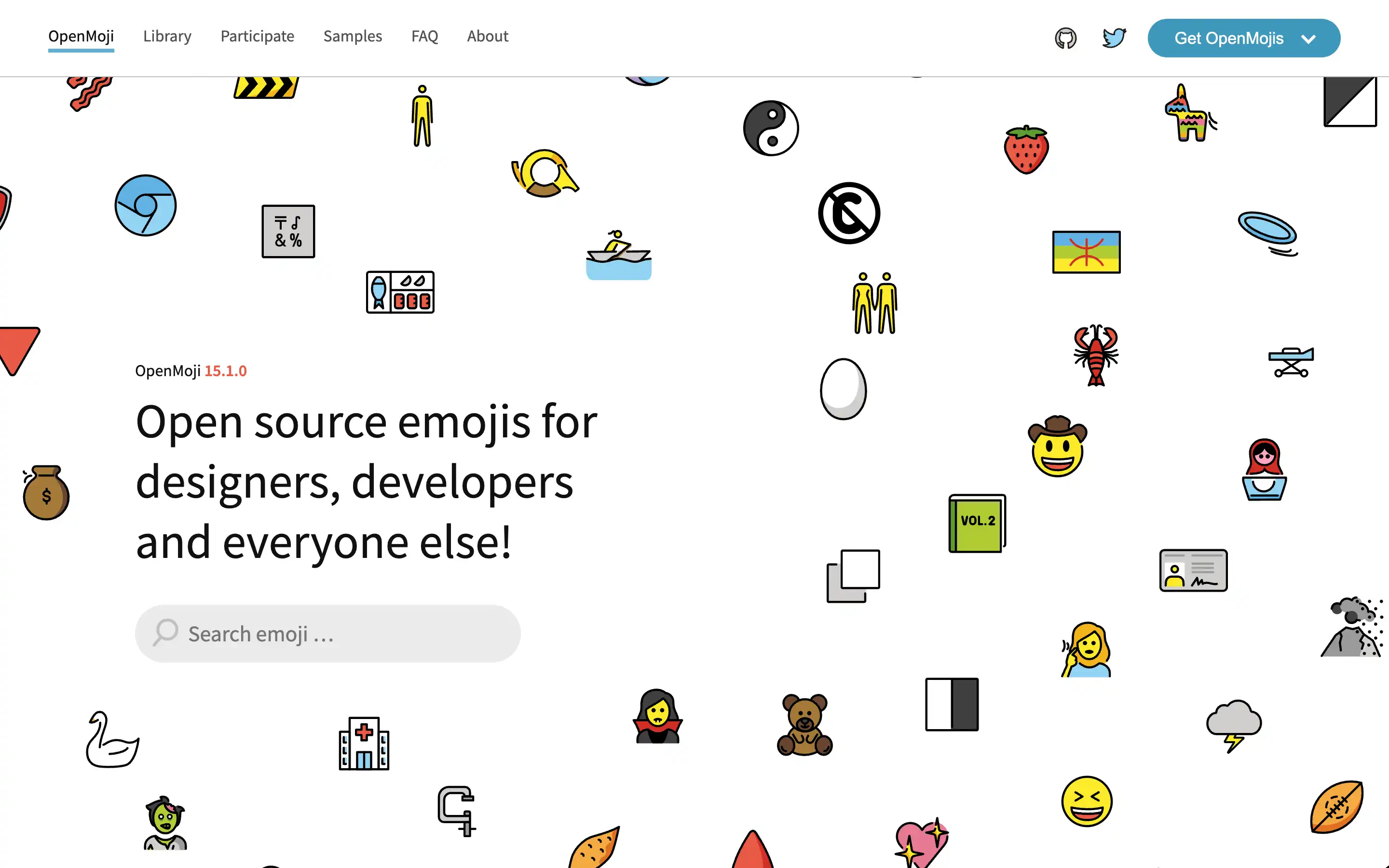 OpenMoji: Open source emojis for creative projects.