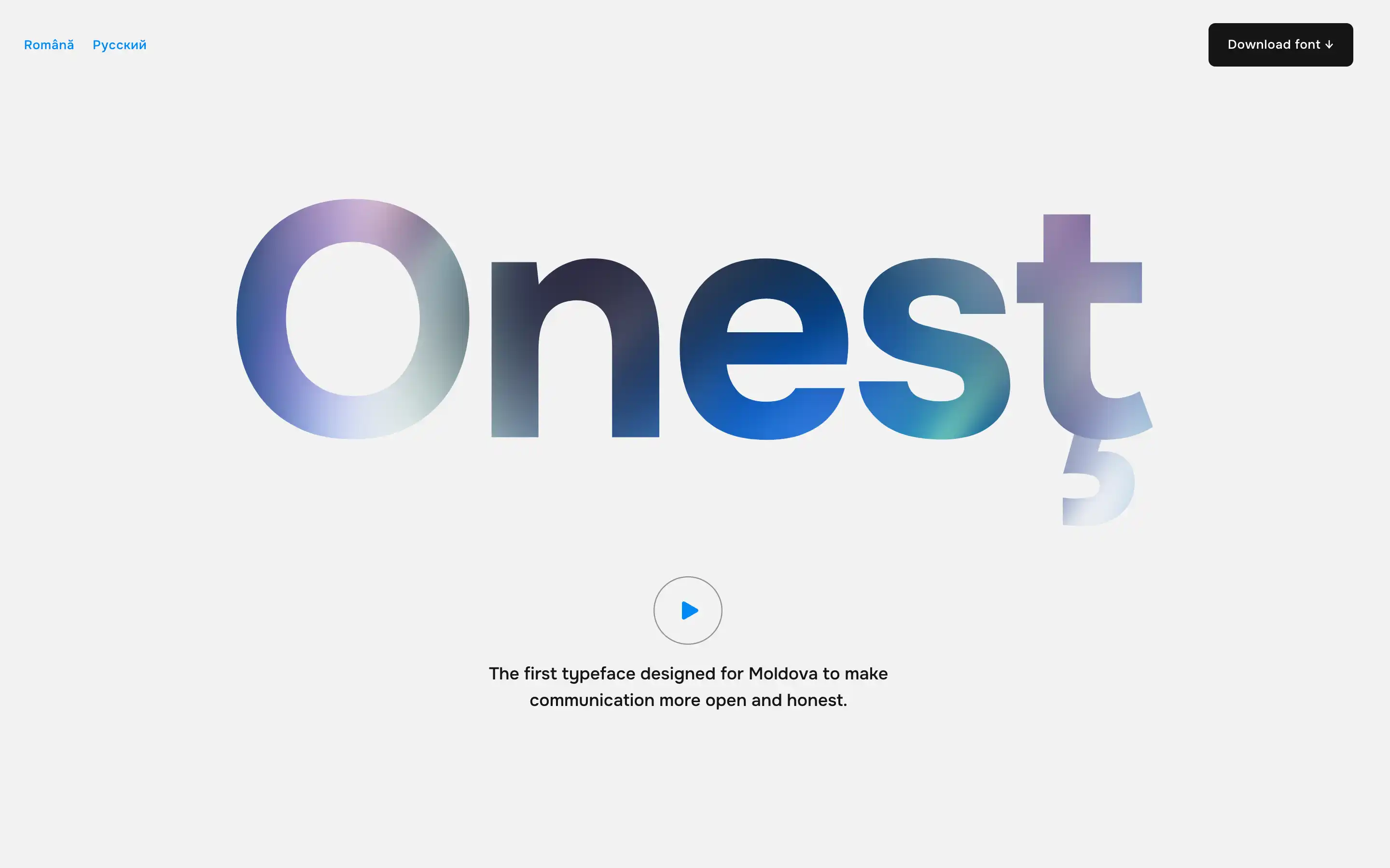 Onest typeface for Moldova, open communication design.