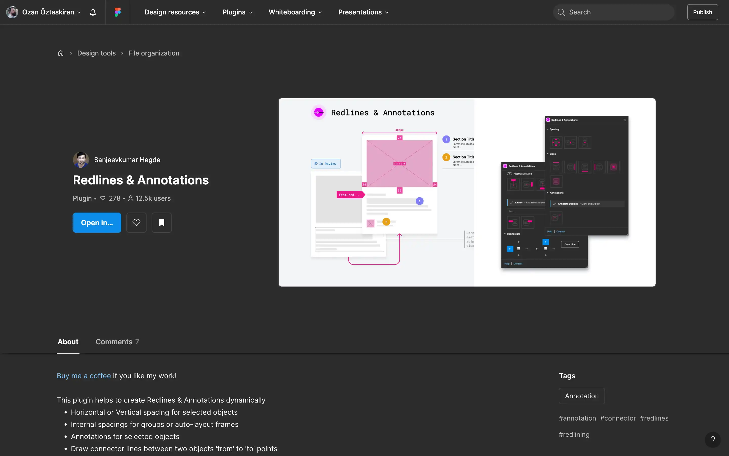Redlines and annotations plugin interface overview