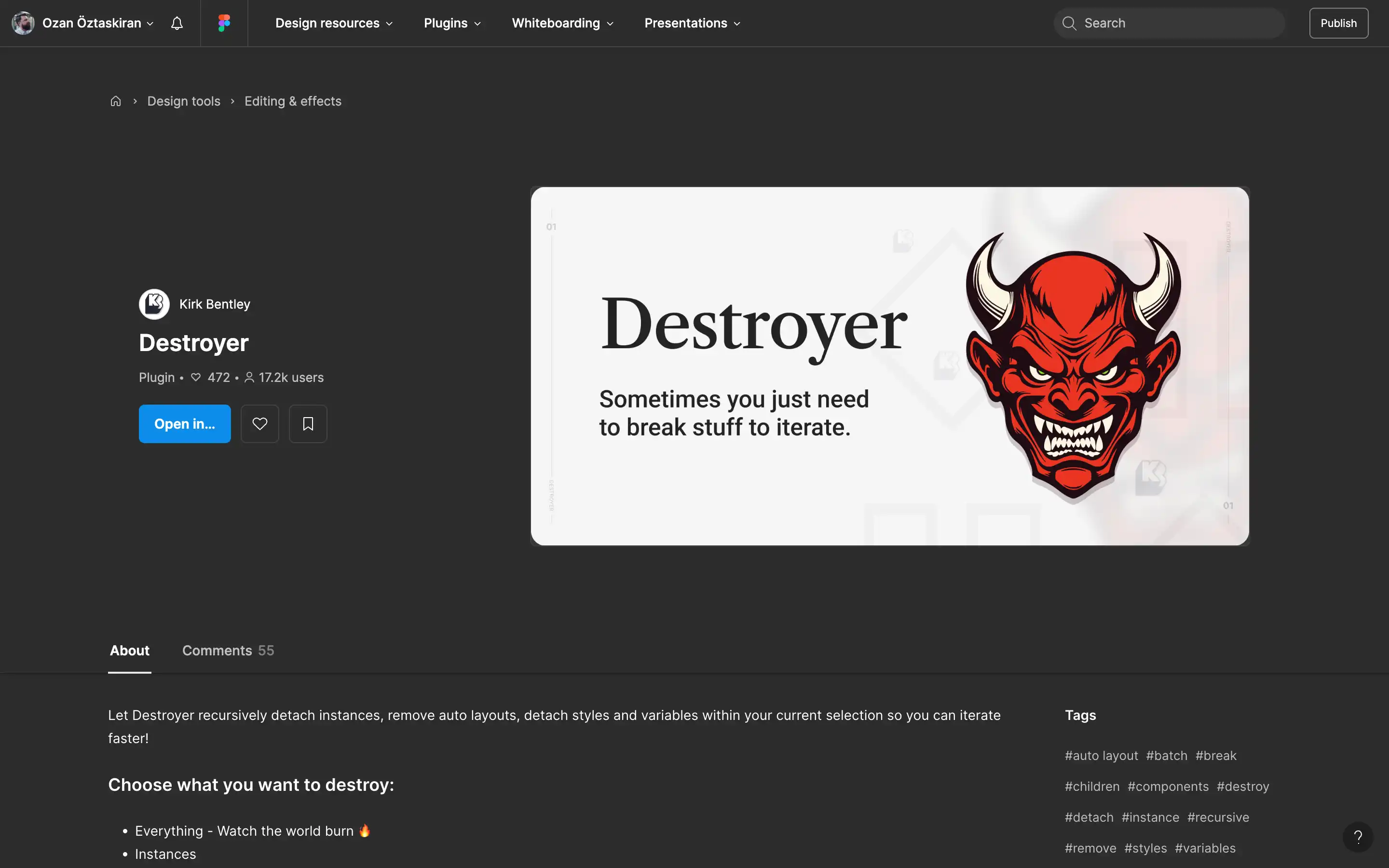 Destroyer plugin for design iteration and layout detachment.
