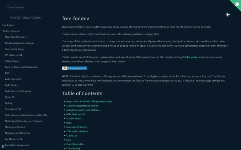 Free for Developers