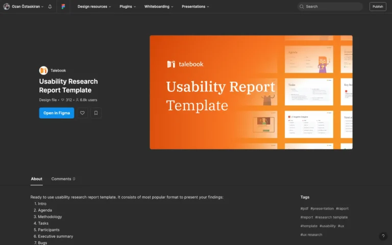 Usability Research Report Template