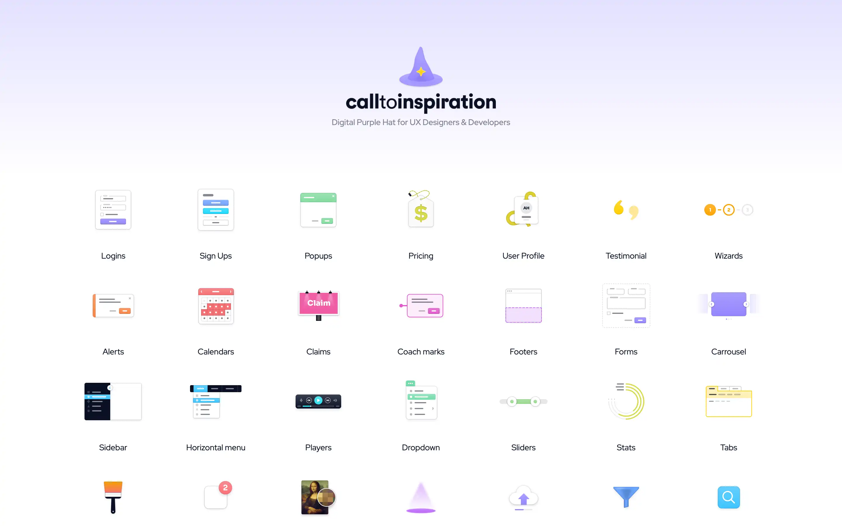UX design resources and icons preview