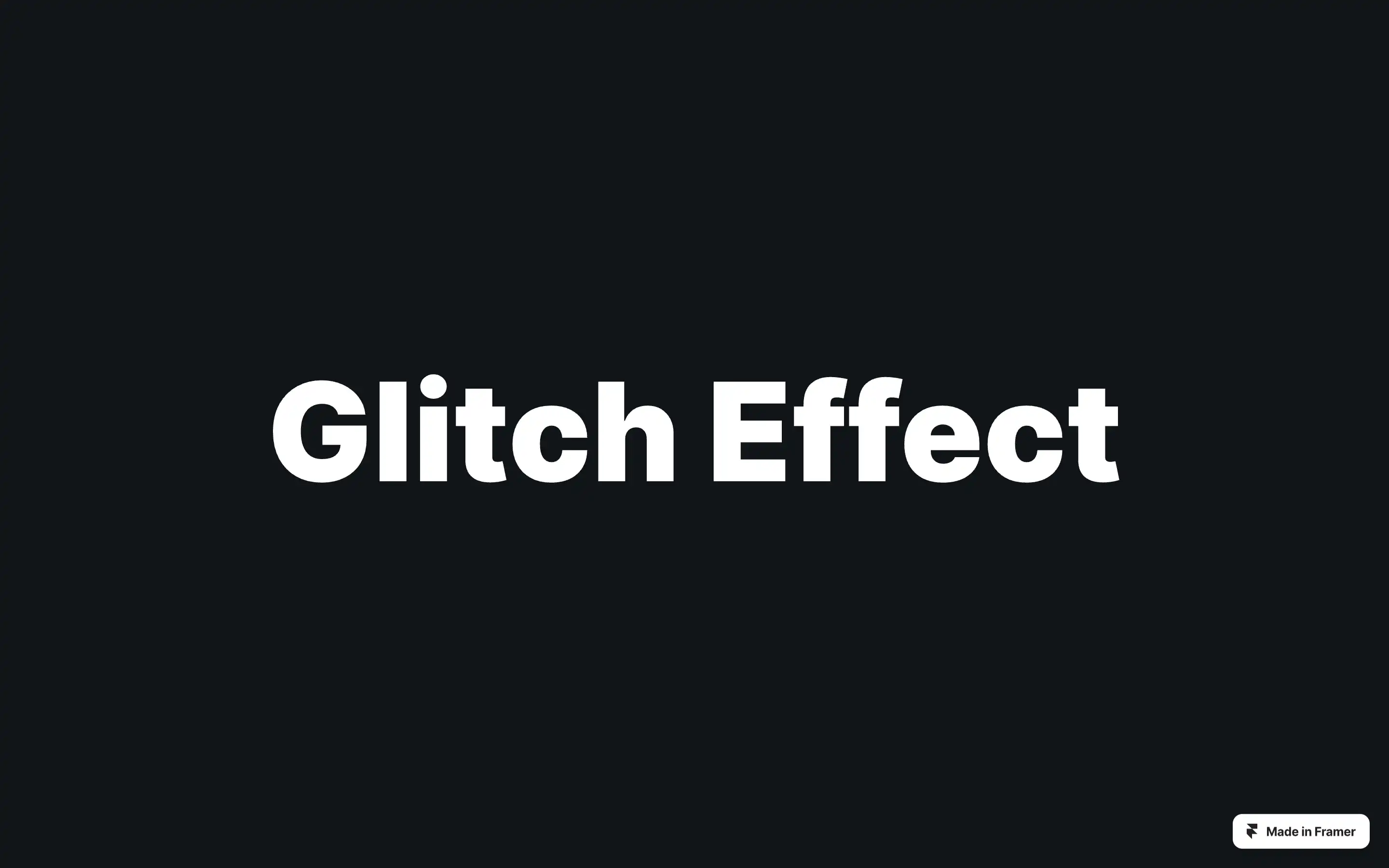 Text 'Glitch Effect' on black background.
