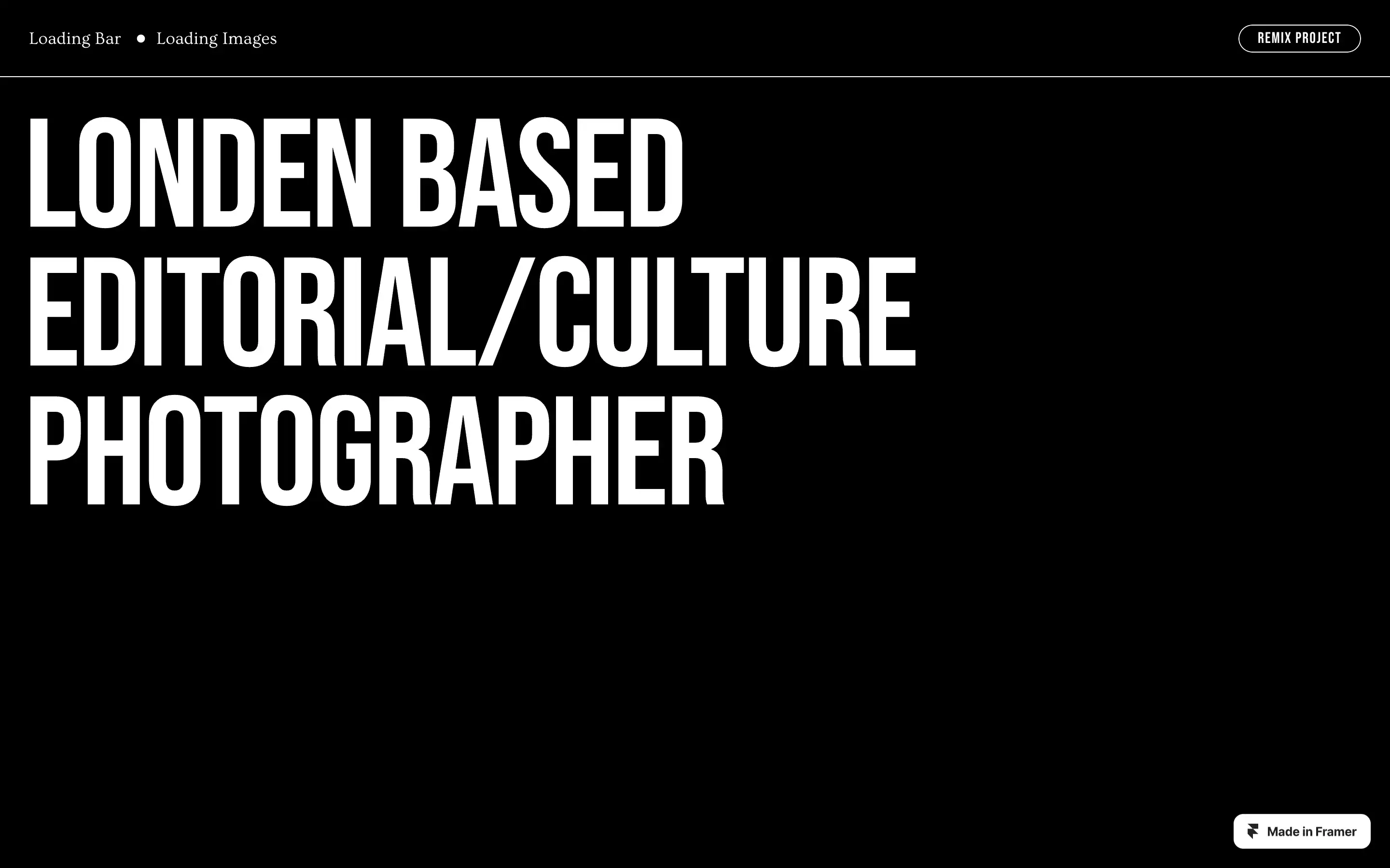 London editorial culture photographer website banner