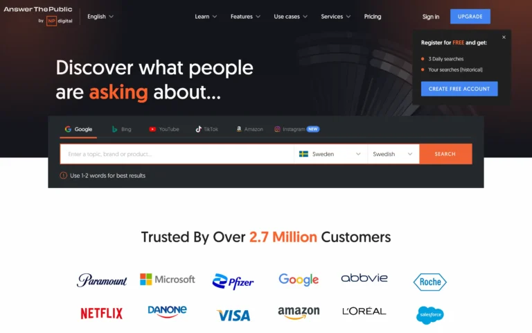 AnswerThePublic – Search listening tool