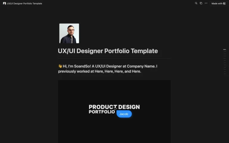 UX/UI Designer Portfolio Template