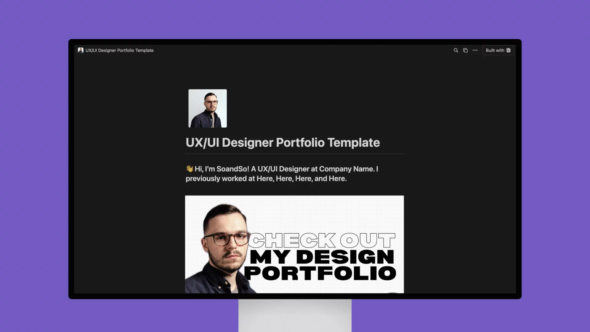 UX/UI Designer Portfolio Template