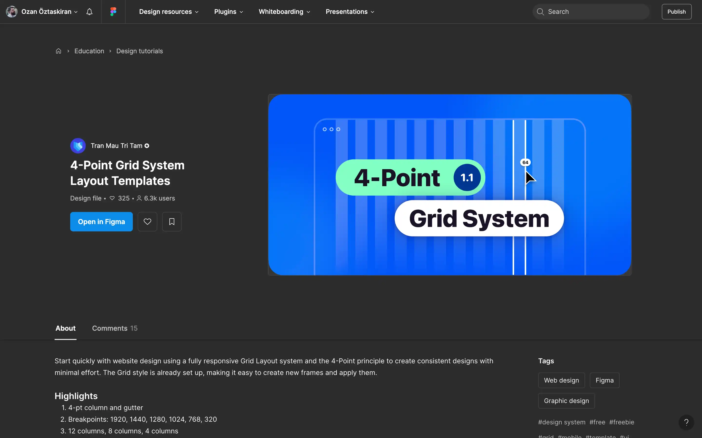 Figma 4-Point Grid System design tutorial image.