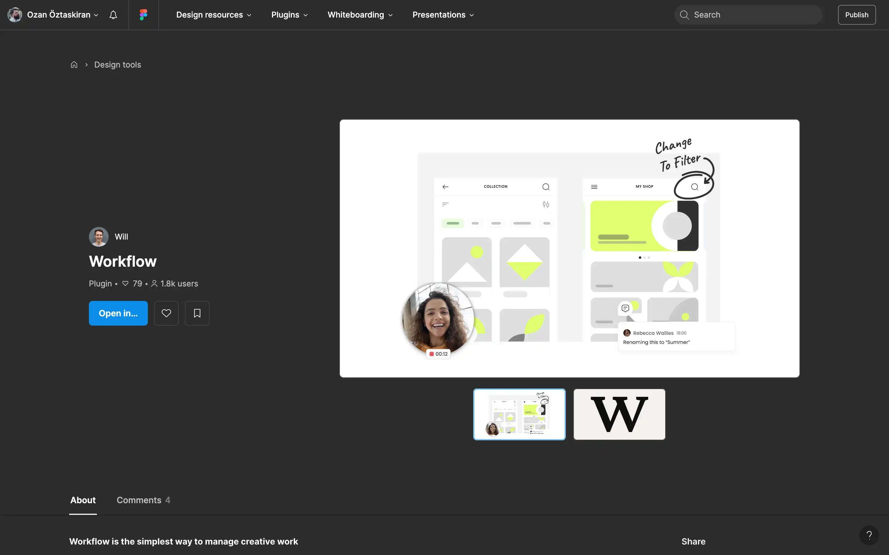 Figma plugin interface for design workflow management.