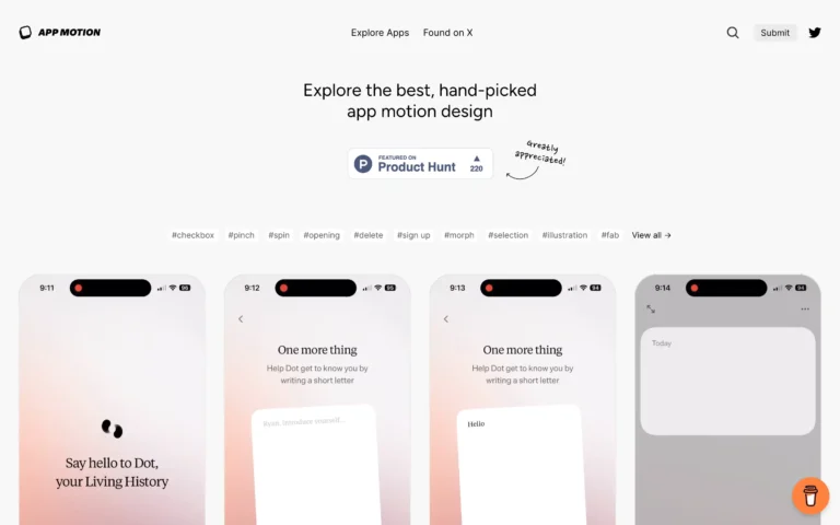 App Motion – Mobile motion design gallery