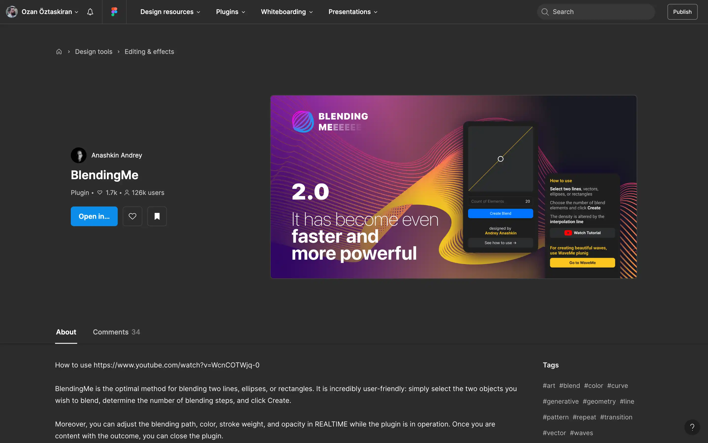 BlendingMe plugin interface and features overview.