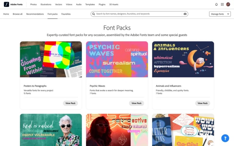Browse Font Packs Adobe Fonts