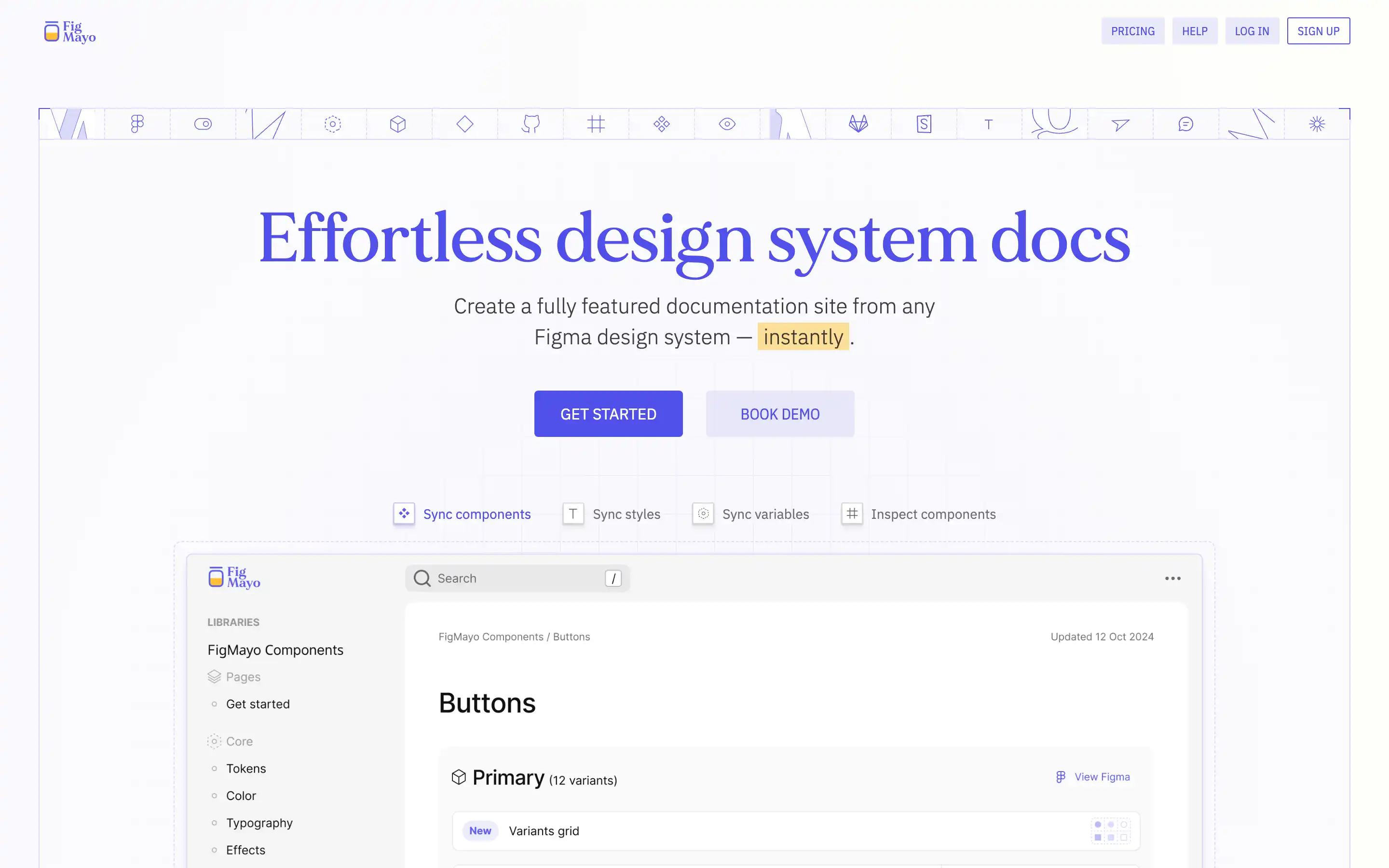Effortless Figma design system documentation platform interface