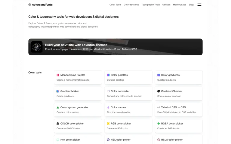 Color and typography tools for web developers and digital designers