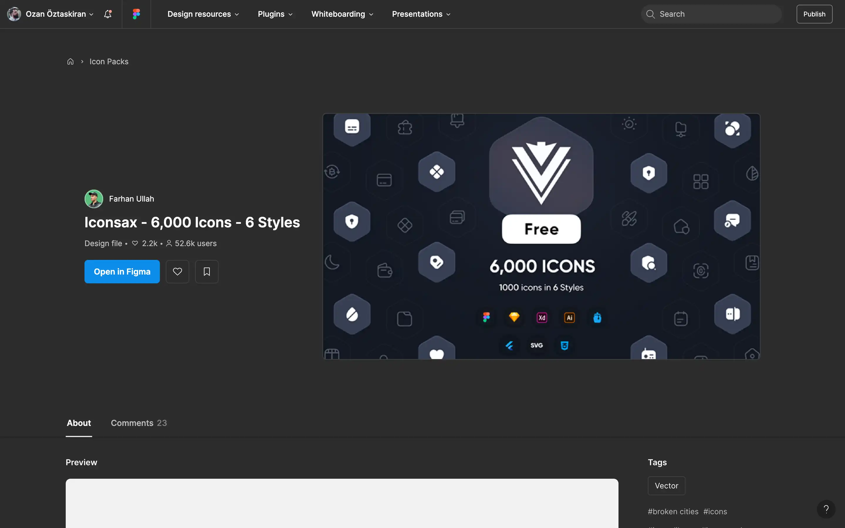 6,000 free Figma icons in six styles.