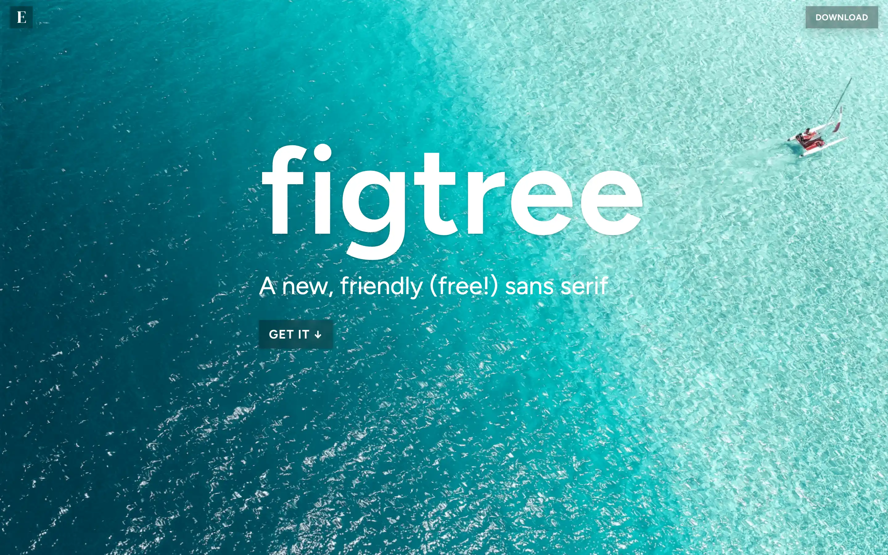 Figtree sans serif font download on ocean background.