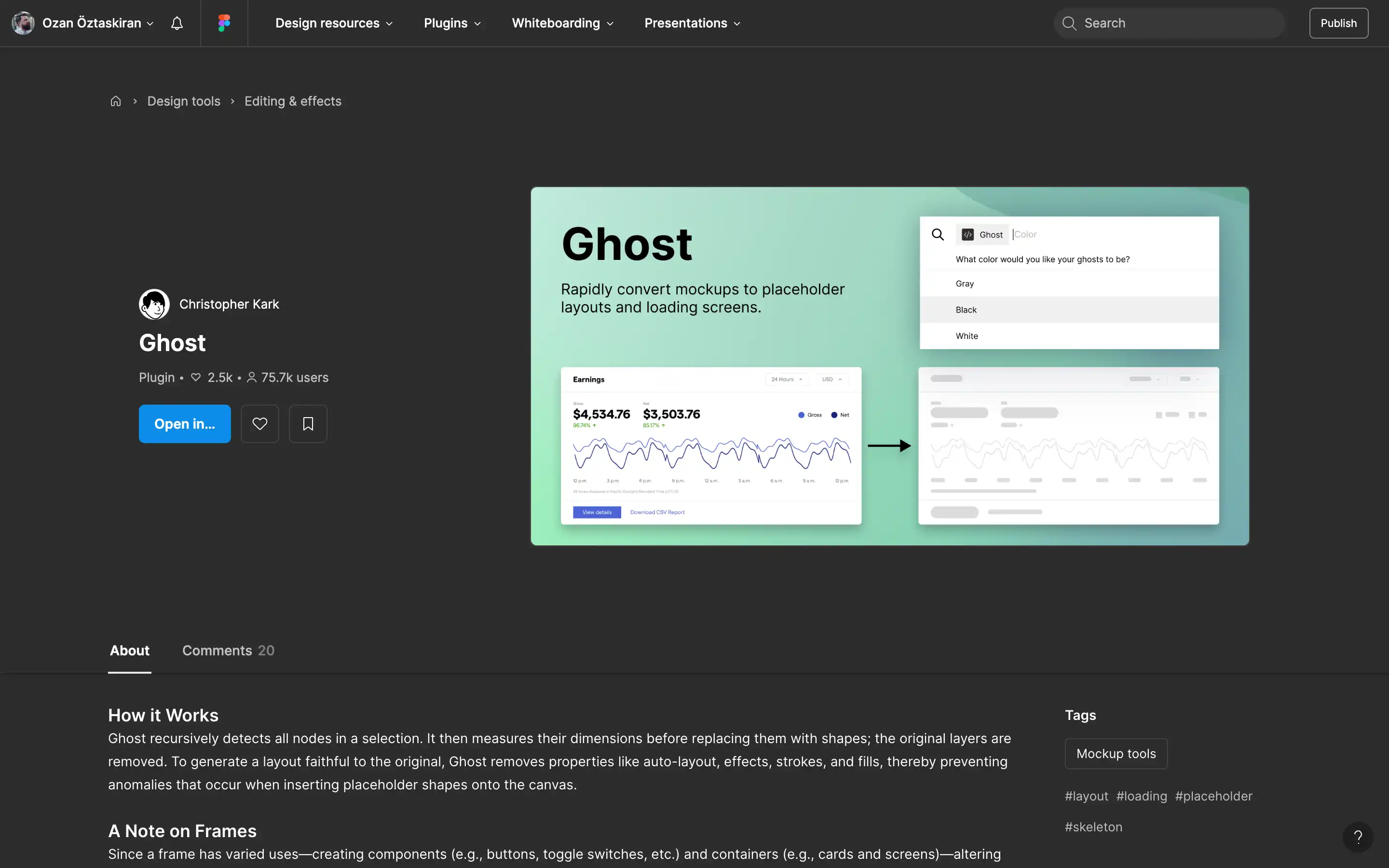 Ghost plugin converts mockups to placeholder layouts.
