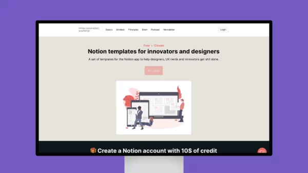 Notion templates for innovators and designers