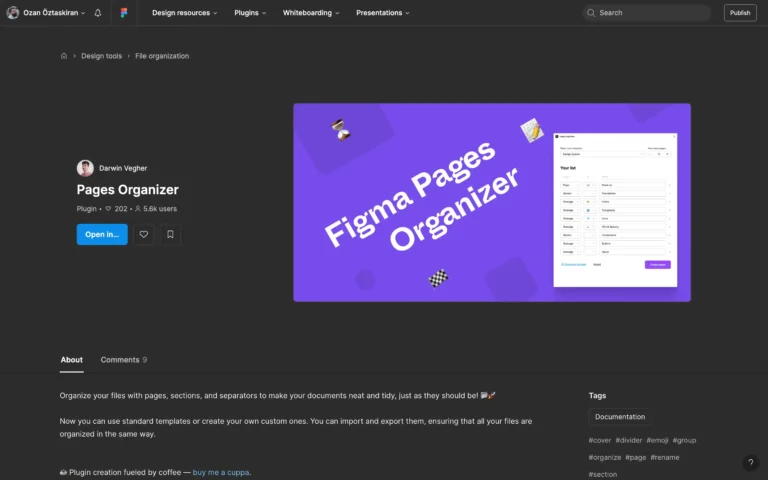 Pages Organizer – Organize your files with pages, sections, and separators