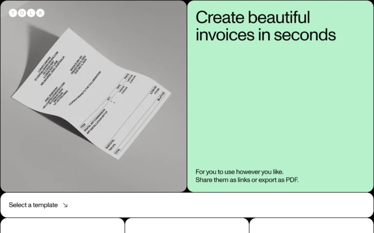 Tola – Create beautiful invoices in seconds