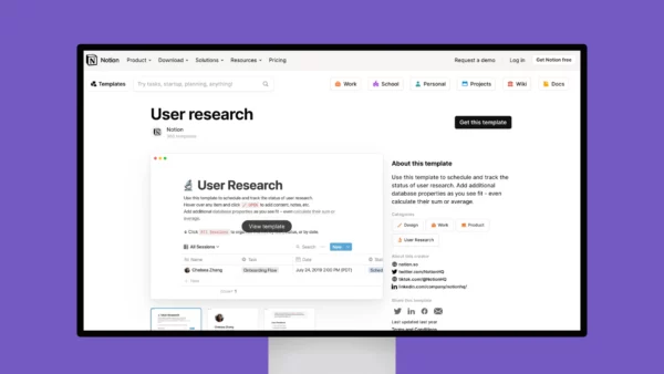 User Research Notion Template