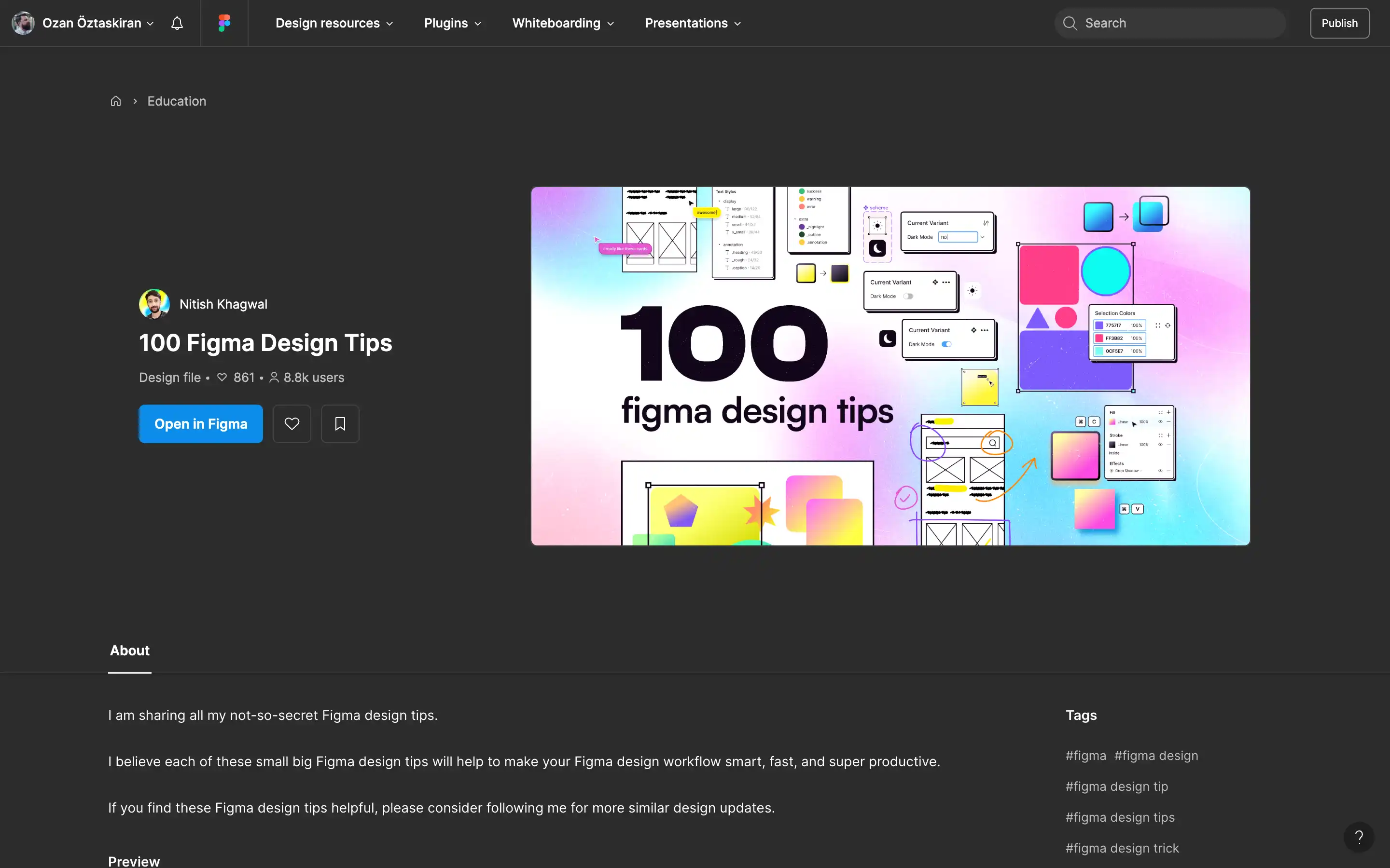Cover image for 100 Figma design tips guide.