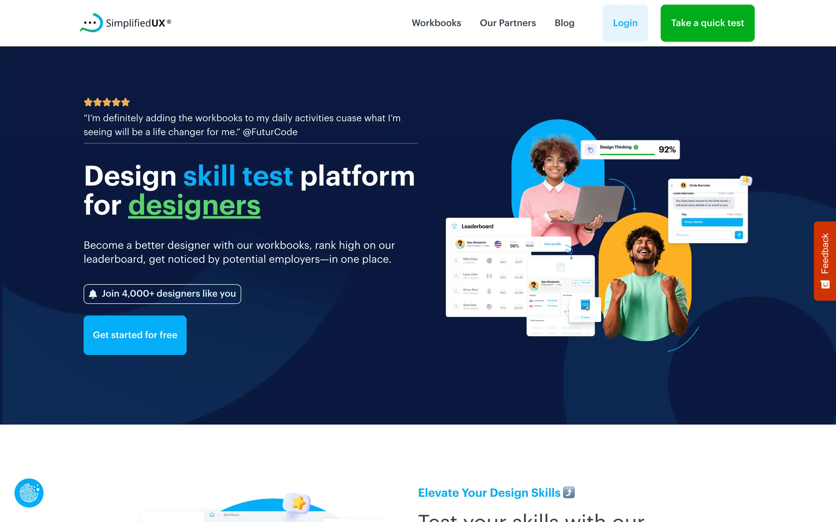 Design skill test platform for designers advertisement.