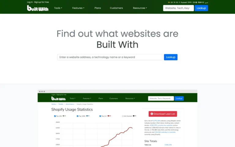 BuiltWith Technology Lookup