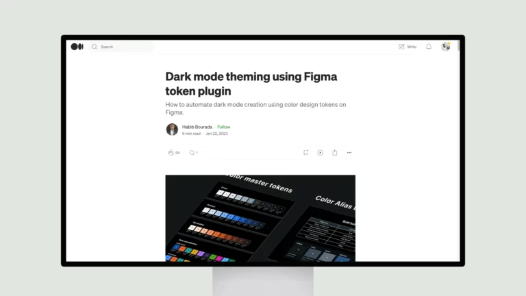 Dark mode theming using Figma token plugin