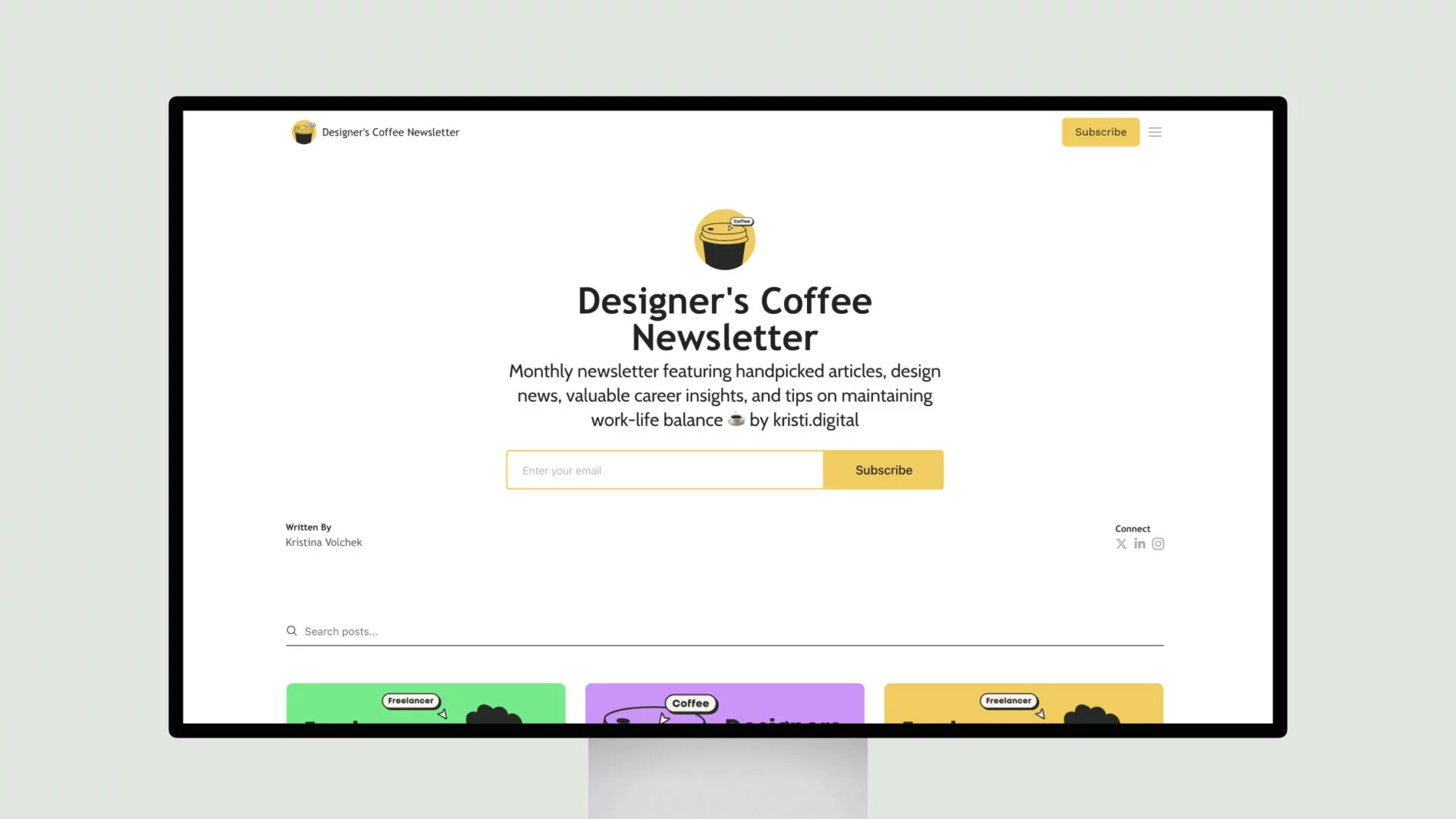 designer's coffee newsletter