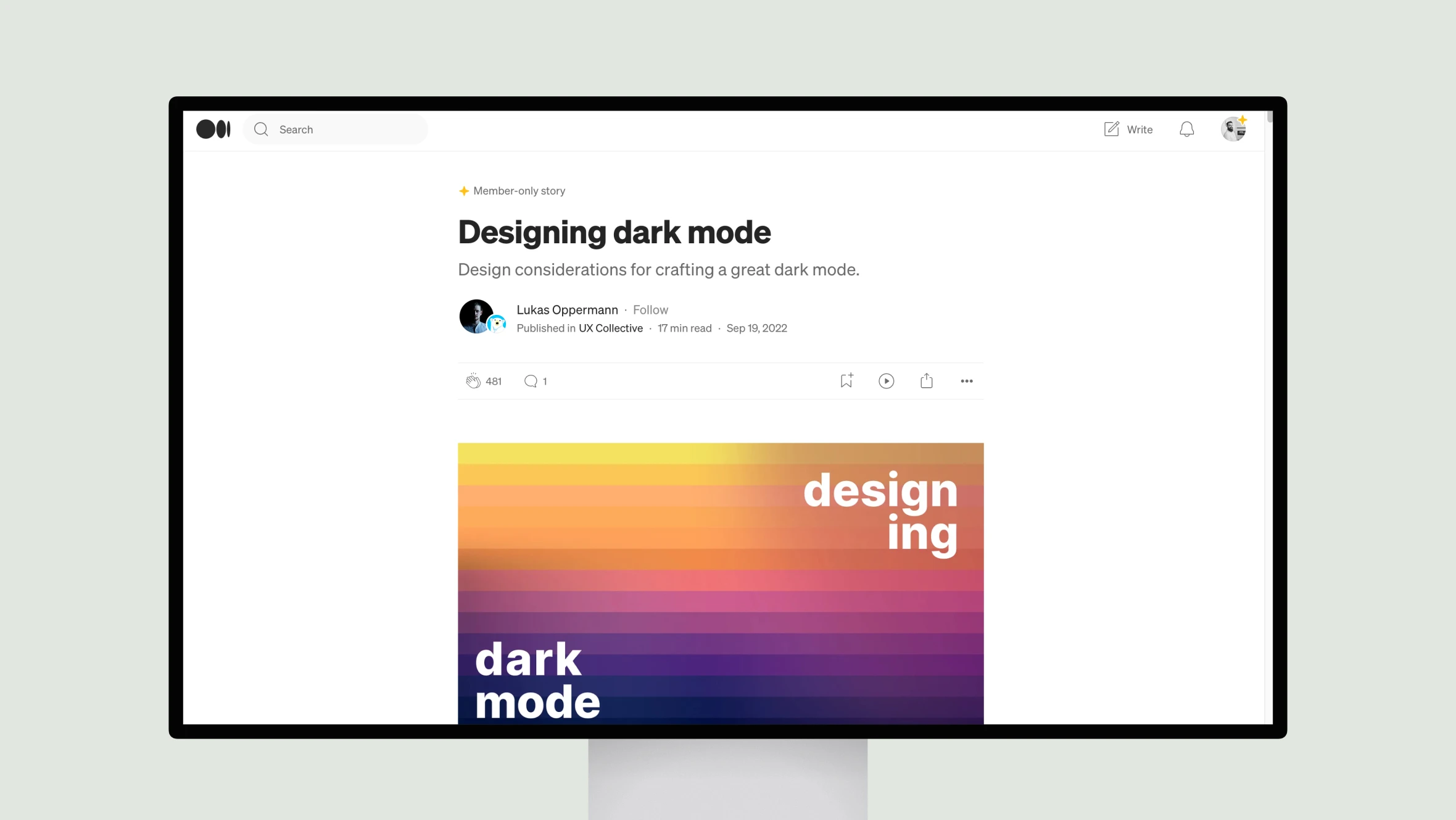 Designing dark mode