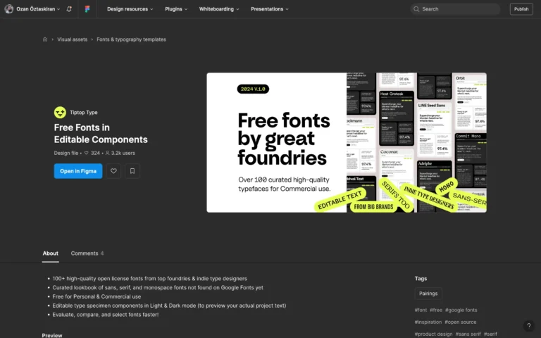 Free Fonts in Editable Components