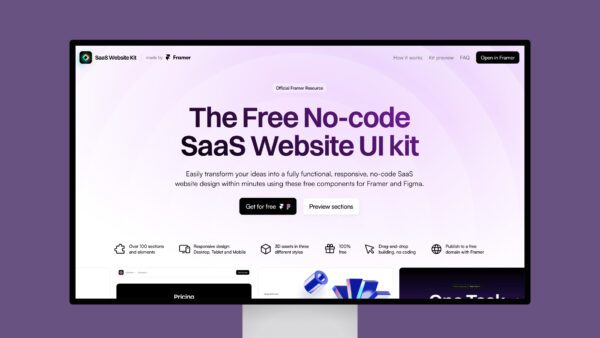 Free SaaS Website UI Kit for Framer and Figma
